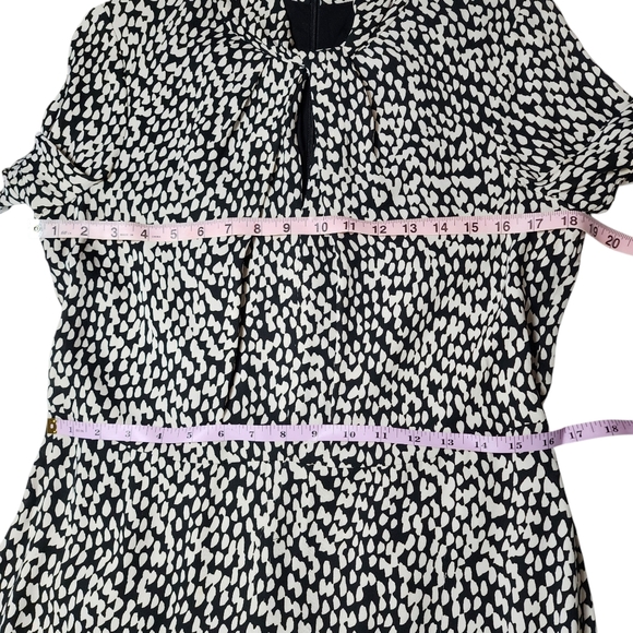 Judith & Charles Rimini Mock Neck Keyhole Midi Dress Black White Size 8 - Picture 7 of 17